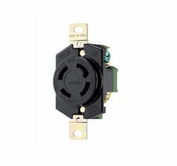 30 Amp Locking Receptacle, NEMA L14-30, 125/250V, Black