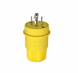 Eaton Wiring 30 Amp Locking Plug, Watertight, NEMA L15-30, 250V, Yellow