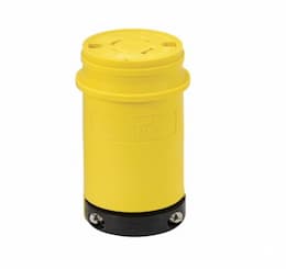 20 Amp Locking Connector, Industrial, NEMA L16-20, 480V, Yellow/Black