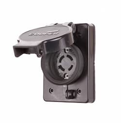 Eaton Wiring 20 Amp Locking Receptacle, Watertight, NEMA L16-20, 480V, Black