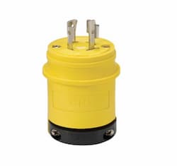 30 Amp Locking Plug, Watertight, NEMA L16-30, 480V, Yellow/Black