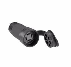 30 Amp Locking Connector, Watertight, NEMA L17-30, 600V, Black