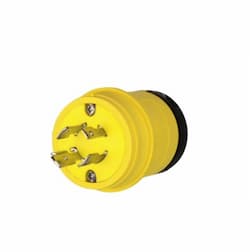 20 Amp Locking Plug, Watertight, NEMA L18-20, 120/208V, Yellow/Black