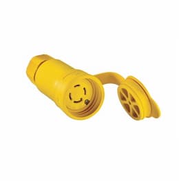 30 Amp Locking Connector, Watertight, NEMA L18-30, 120/208V, Yellow