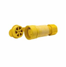 20 Amp Locking Connector, Watertight, NEMA L19-20, 277480V, Yellow