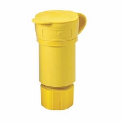 30 Amp Locking Connector, Watertight, NEMA L19-30, 277/480V, Yellow