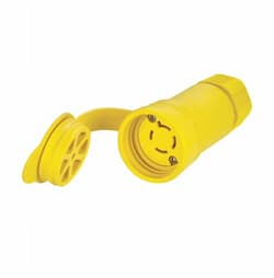 20 Amp Locking Connector, Watertight, NEMA L20-20, 347/600V, Yellow