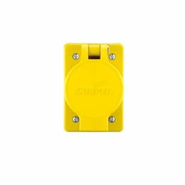 20 Amp Locking Receptacle, Watertight, NEMA L20-20, Yellow
