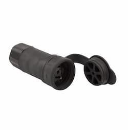 20 Amp Locking Connector, Watertight, NEMA L21-20, 120/208V, Black