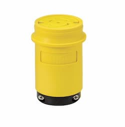 30 Amp Locking Connector, Watertight, NEMA L21-20, 120/208V, Yellow/Black