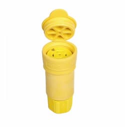 30 Amp Locking Connector, Watertight, NEMA L22-30, 277/480V, Yellow