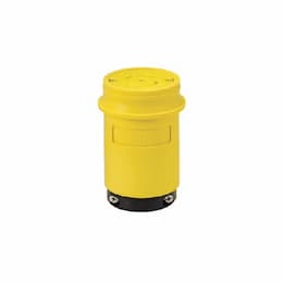 30 Amp Locking Connector, Severe Duty, NEMA L23-30, Yellow/Black