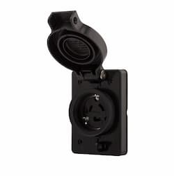 Eaton Wiring 20 Amp Locking Receptacle, Watertight, NEMA L5-20, Black