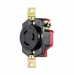 20 Amp Locking Receptacle, Industrial, NEMA L6-20, Black