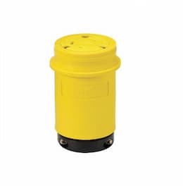 30 Amp Locking Connector, Industrial, NEMA L6-30, Yellow/Black