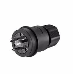 30 Amp Locking Plug, NEMA L6-30, 250V, Black