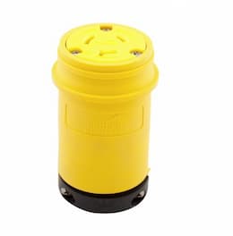 20 Amp Locking Connector, NEMA L7-20, 277V, Yellow/Black