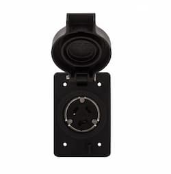 20 Amp Locking Receptacle, NEMA L7-20, 277V, Black