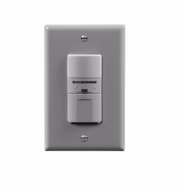 600W Occupancy Sensor & Dimmer, Incandescent, Single-Pole, Grey