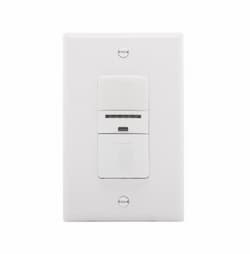 600W Occupancy Sensor & Dimmer, Incandescent, Single-Pole, White