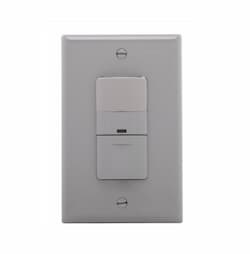 600W Occupancy Sensor Switch, Incandescent, Single-Pole, Gray