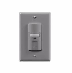 1000W Dual Switch Motion Sensor w/ Nightlight, Single-Pole, Gray