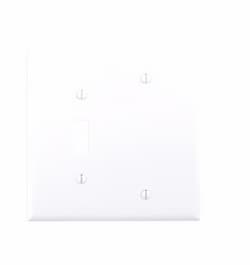 Eaton Wiring Mid-Size 2-Gang Combination Toggle & Blank Wallplate, White