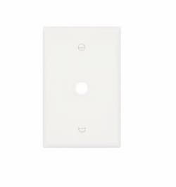 Mid-Size Telephone & Coaxial Cable Polycarbonate Wallplate, White