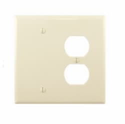 2-Gang Combination Wall Plate, Duplex & Blank, Mid-Size, Almond