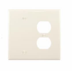 2-Gang Combination Wall Plate, Duplex & Blank, Mid-Size, Light Almond