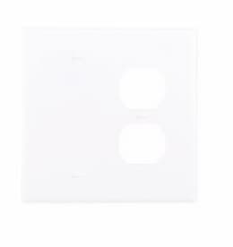 Eaton Wiring Mid-Size 2-Gang Combination Duplex Receptacle & Blank Wallplate, White