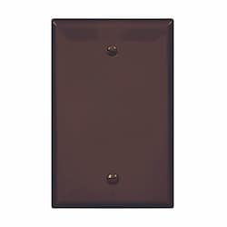 1-Gang Blank Wall Plate, Mid-Size, Polycarbonate, Brown