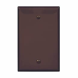 1-Gang Blank Wall Plate, Mid-Size, Polycarbonate, Brown