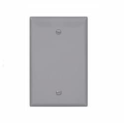 1-Gang Blank Wall Plate, Mid-Size, Gray