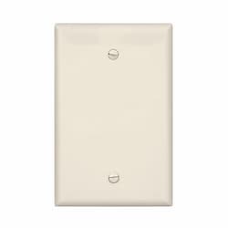 1-Gang Blank Wall Plate, Mid-Size, Polycarbonate, Light Almond