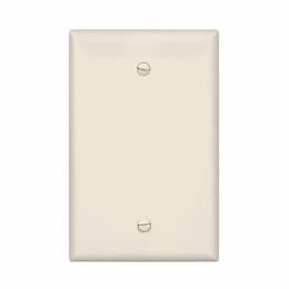 1-Gang Blank Wall Plate, Mid-Size, Polycarbonate, Light Almond