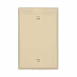 1-Gang Blank Wall Plate, Mid-Size, Polycarbonate, Ivory