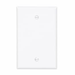 1-Gang Blank Wall Plate, Mid-Size, Polycarbonate, White