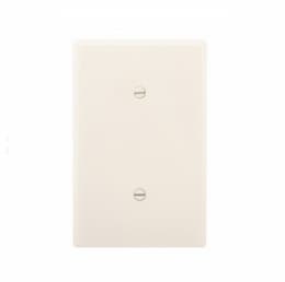 1-Gang Blank Wall Plate, Strap Mount, Mid-Size, Almond
