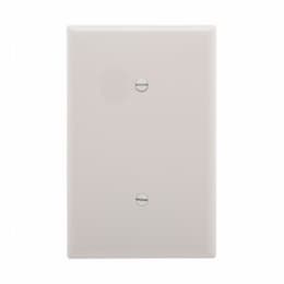 1-Gang Blank Wall Plate, Strap Mount, Mid-Size, Polycarbonate, Gray