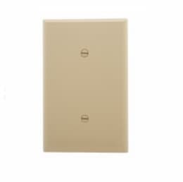Eaton Wiring 1-Gang Blank Wall Plate, Strap Mount, Mid-Size, Ivory