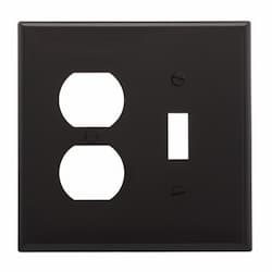 2-Gang Duplex & Toggle Wall Plate, Polycarbonate, Black