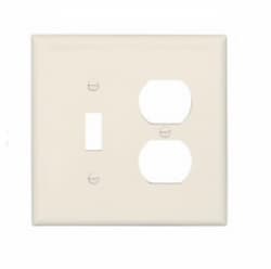 2-Gang Combination Wall Plate, Toggle & Duplex, Mid-Size, Light Almond