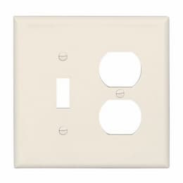 2-Gang Duplex & Toggle Wall Plate, Polycarbonate, Light Almond