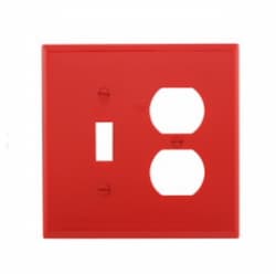 2-Gang Combination Wall Plate, Toggle & Duplex, Mid-Size, Red