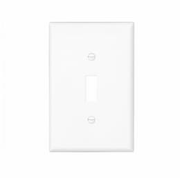 1-Gang Toggle Wall Plate, Mid-Size, White