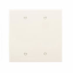 2-Gang Blank Wall Plate, Mid-Size, Polycarbonate, Almond