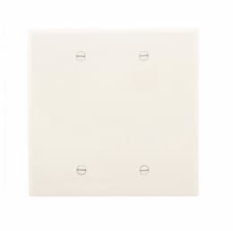 2-Gang Blank Wall Plate, Mid-Size, Polycarbonate, Almond