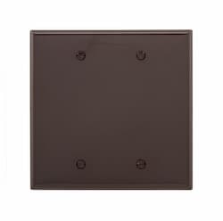 2-Gang Blank Wall Plate, Mid-Size, Polycarbonate, Brown