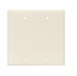 2-Gang Blank Wall Plate, Mid-Size, Polycarbonate, Light Almond